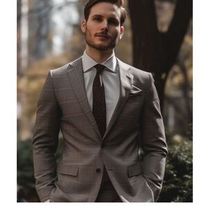 JoS. A. Bank Men’s Blazer Signature Gold Model Gordon Charcoal Gray/Cream Sz 42S